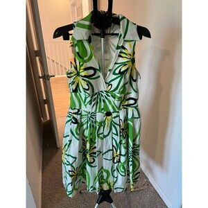 London Times Green & Yellow Floral Dress - size 14!